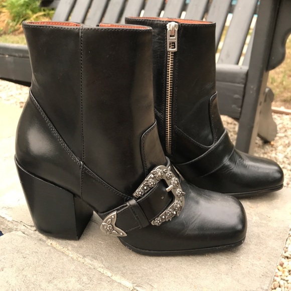 Coach Black Western Buckle Bootie Leather NEW - Picture 6 of 8